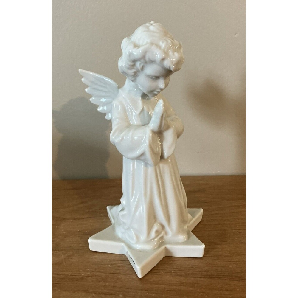 6" PRAYING ANGEL - Marked "D" Original Germany with Crown and Star Base